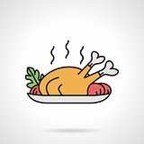 Poultry dish flat color vector icon