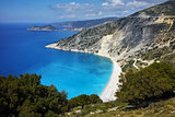 Panoramic View of beautiful Myrtos beach