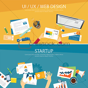 web design and startup concept flat design