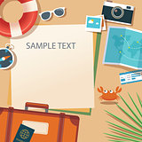 summer and travel flat design banner template