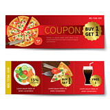 set of food coupon discount template design