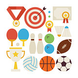 Flat Style Vector Collection of Sport Recreation and Competition