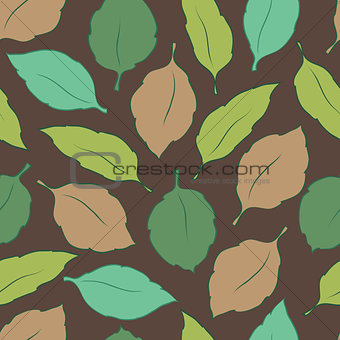 Seamless background with leaves