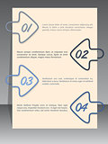 Arrow binding clip infographic with sample text