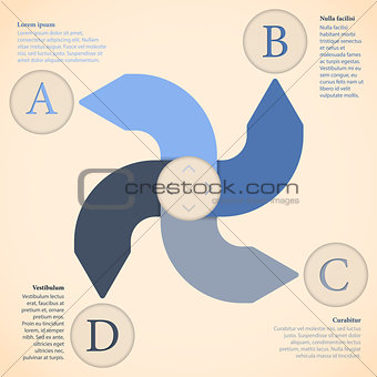 Infographic design with four arrows