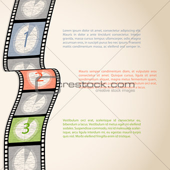 Film strip countdown infographic 