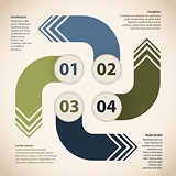 Cyclic infographic design with four arrows