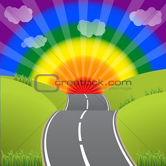 Road to a bursting gay lesbian sky