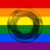 LGBT flag with camera shutter