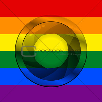 LGBT flag with camera shutter