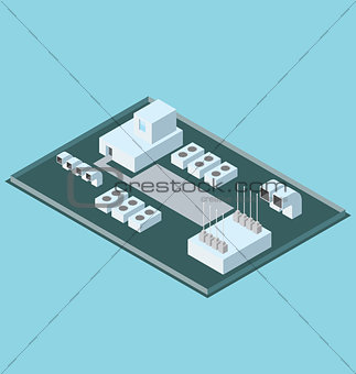 Vector 3d Flat Isometric Roof With Conditioners