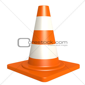 Traffic cone isolated with white background 