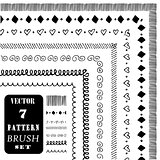 Hand drawn decorative vector pattern brushes