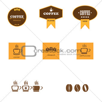 Set of retro coffee labels 