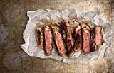 rustic cut juicy barbecue grilled steak