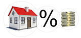 House with money and percent sign