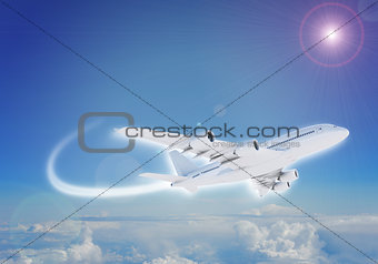 Jet flying in sky