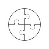 Jigsaw puzzle in the form of circle.