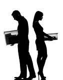 one couple man and woman divorce  separation silhouette