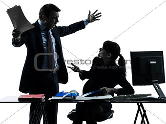 business woman man couple dispute conflict silhouette
