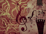 Violin floral background