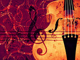 Violin floral background