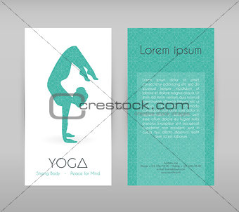 Woman doing yoga asanas, flyers