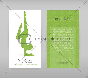 Woman doing yoga asanas, flyers