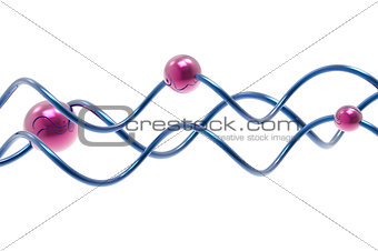 abstract spheres on spiral wires