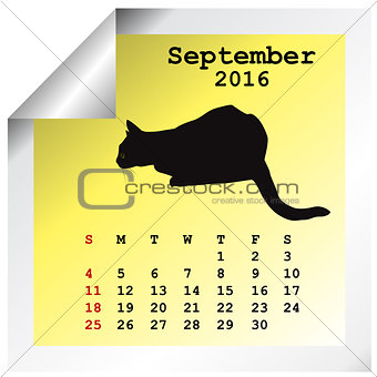 September 2016 Calendar