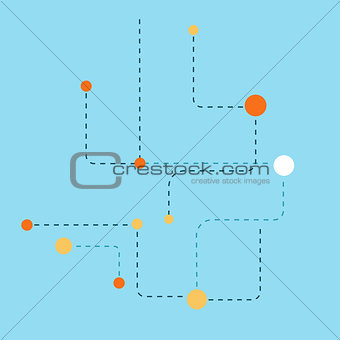 Abstract background of dotted lines and balls