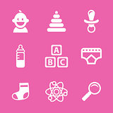 baby icons set, vector