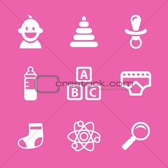 baby icons set, vector