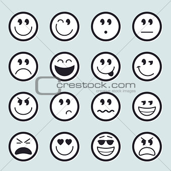 Set of vector emoticons icons