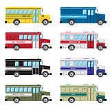 Set of buses of emergency services.