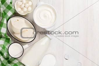 Dairy products. Sour cream, milk, cheese, yogurt and butter