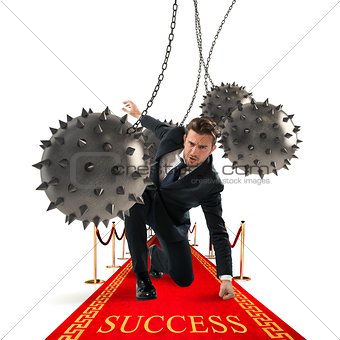 Businessman reach the success