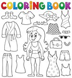 Coloring book girl with clothes theme 1