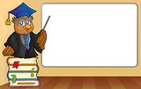 Owl teacher by whiteboard