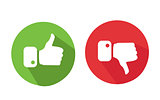 Modern Thumbs Up and Thumbs Down Icons 