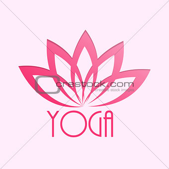 Lotus Flower Sign for Wellness, Spa and Yoga. Vector Illustratio