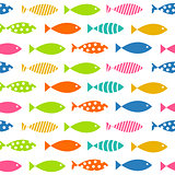 Mult Fish Seamless Pattern Background Vector Illustration