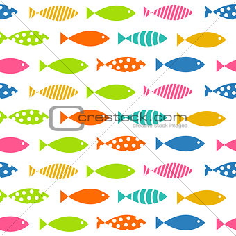 Mult Fish Seamless Pattern Background Vector Illustration