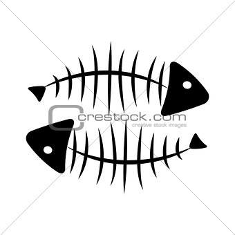 Fish Bone Background Vector Illustration