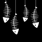Fish Bone Background Vector Illustration