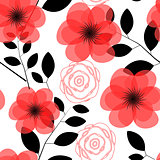 Floral Seamless Pattern Background Vector Illustration