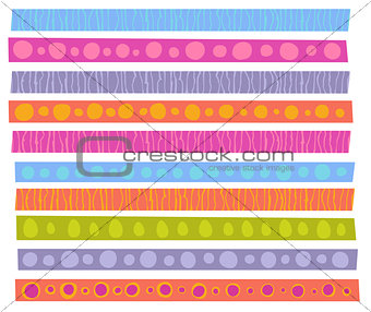 decorative patterns collection in cheerful color over white