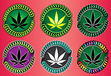 cannabis marijuana green leaf symbol design stamps