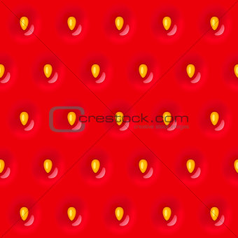 Red strawberry seamless texture pattern with seed