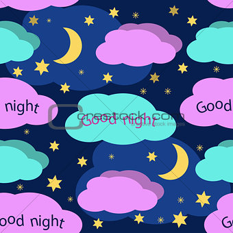 Good Night seamless pattern
